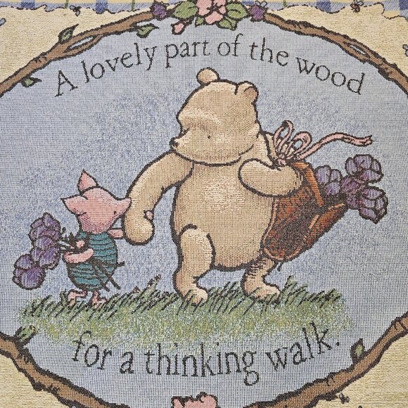 Winnie The Pooh Wall Tapestry Hanging Crown Crafts Piglet Yellow USA Made 27" - Picture 2 of 9